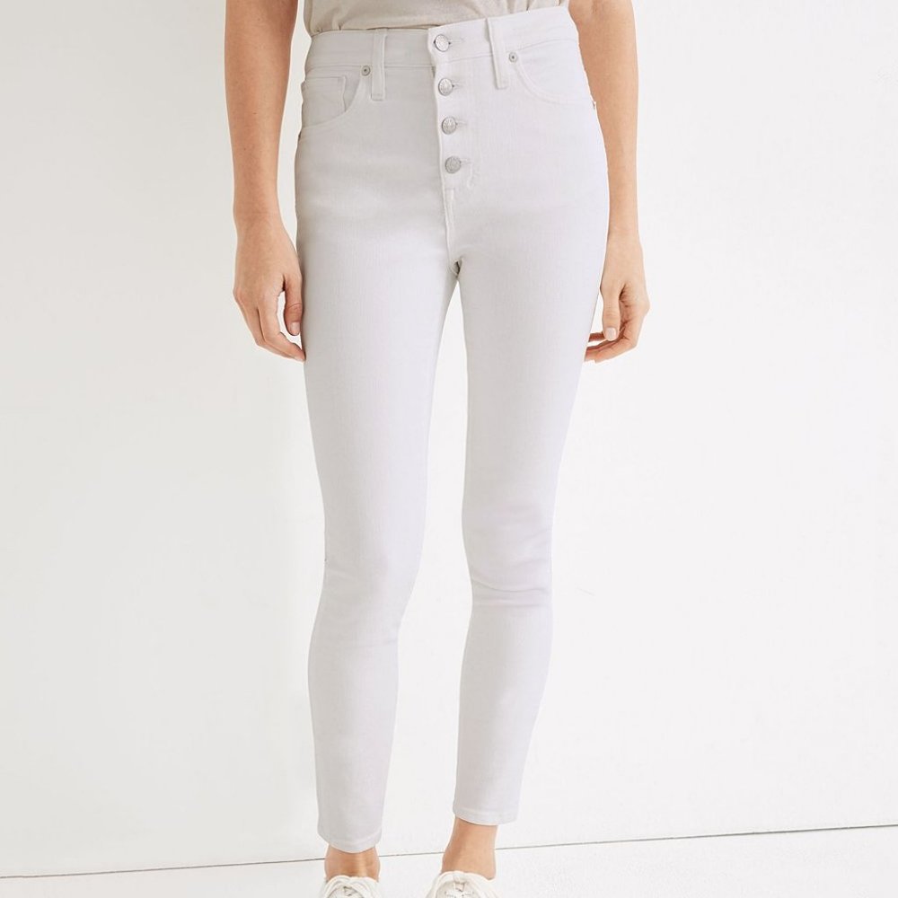 Madewell White High-Waist Skinny Crop Jeans - 27